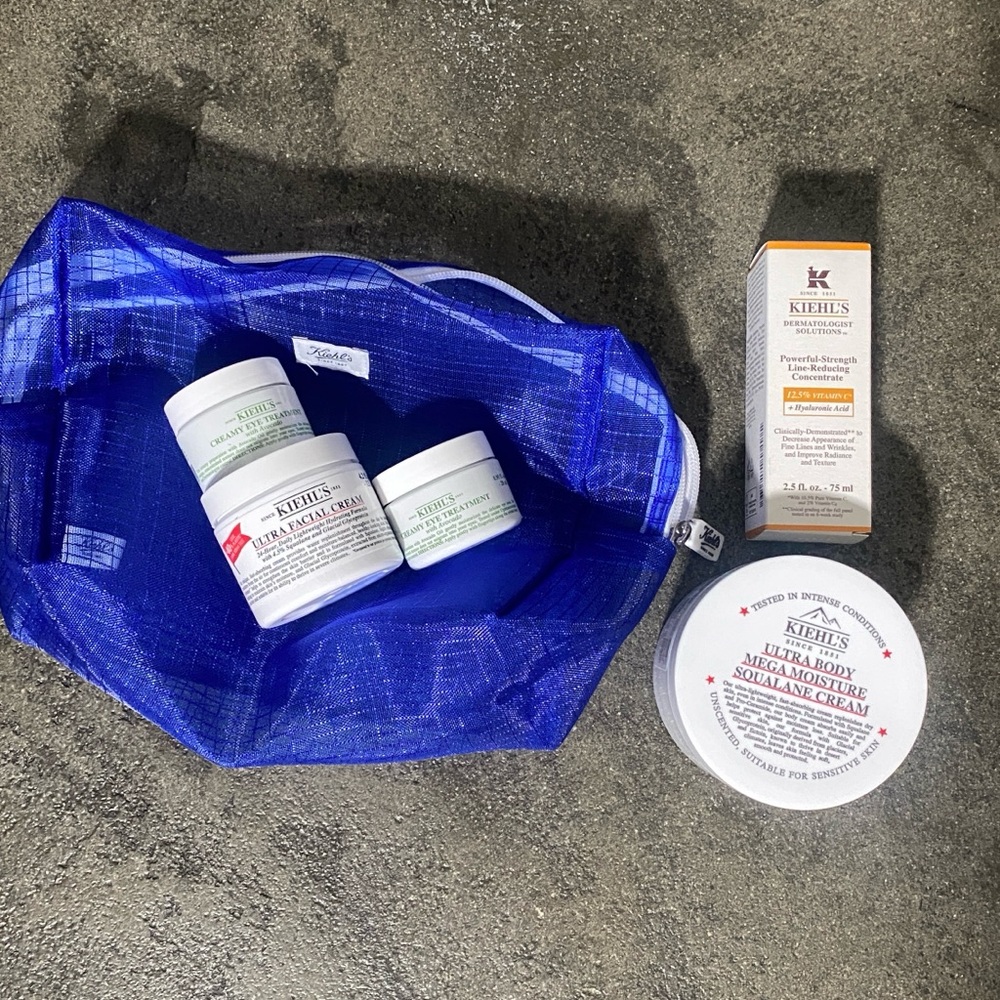 Kiehl's Skincare Bundle with Vibrant Blue Bag